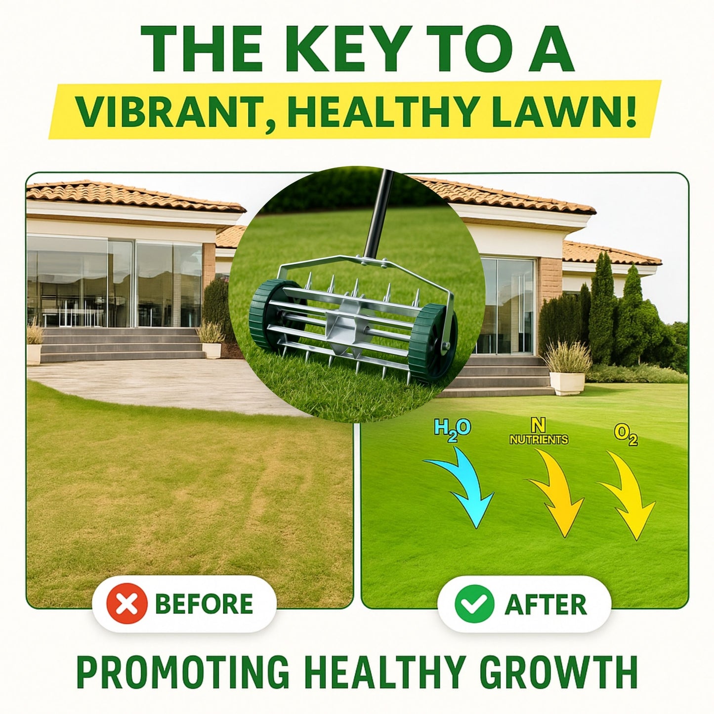 BetterGardens™ Rolling Lawn Aerator
