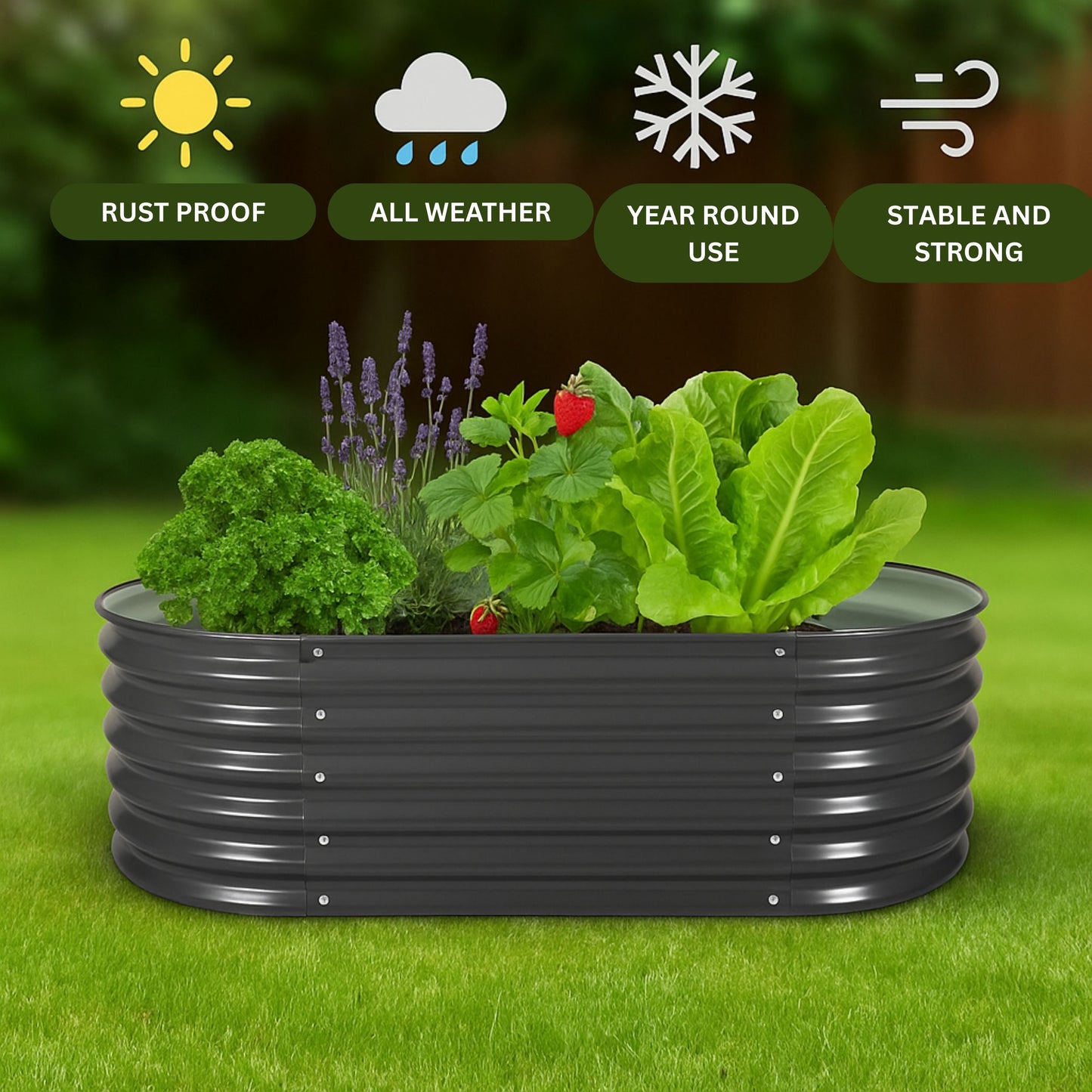 Better Gardens™ Galvanised Steel Raised Garden Bed