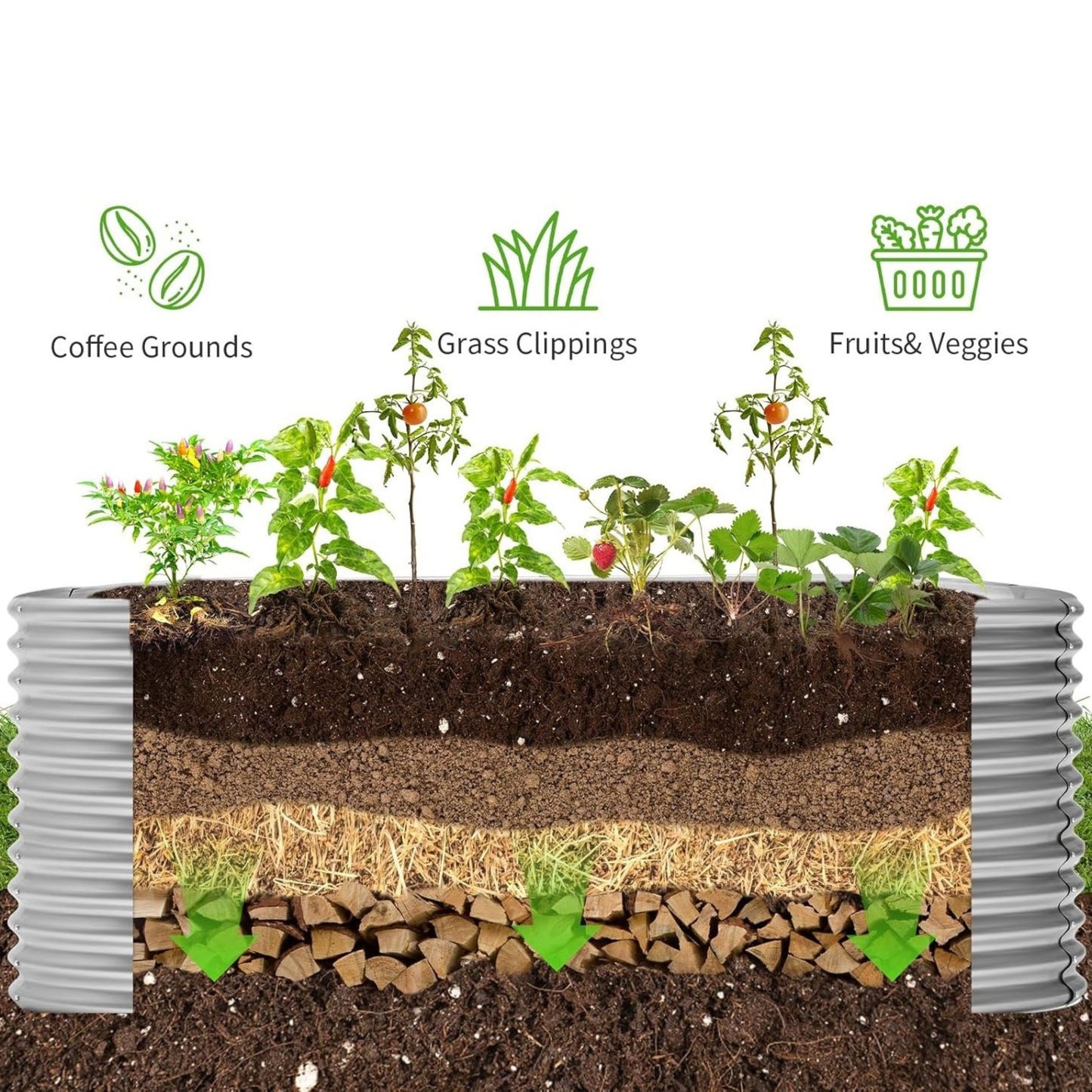 Better Gardens™ Galvanised Steel Raised Garden Bed