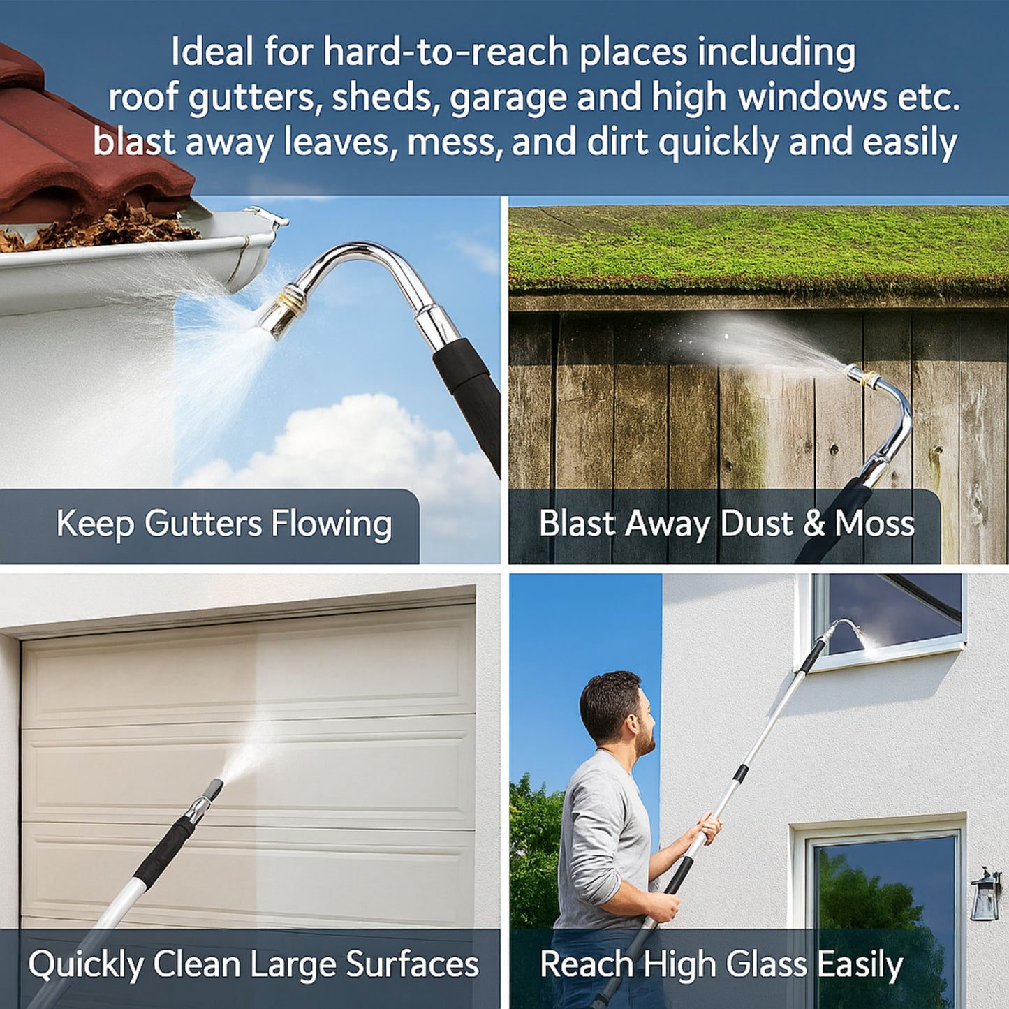 Better Gardens™ Telescopic Gutter Cleaner + FREE Brush