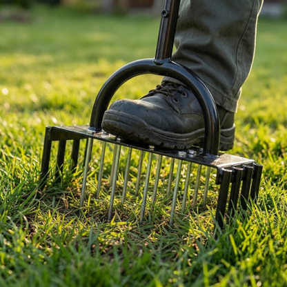 Standing Lawn Aerator - Heavy Duty Steel Spikes