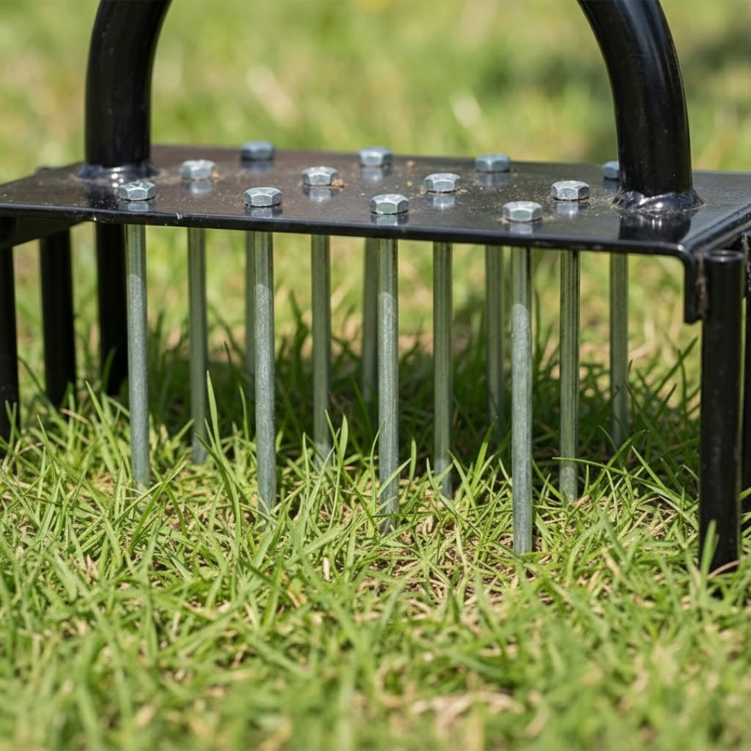 Standing Lawn Aerator - Heavy Duty Steel Spikes