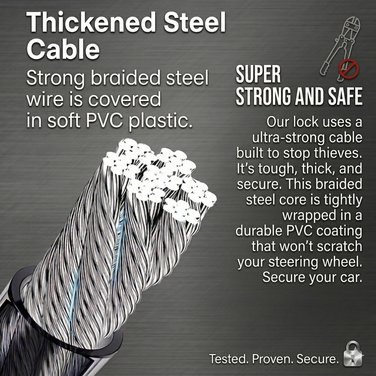 Better Gardens™ Steering Wheel Cable Lock