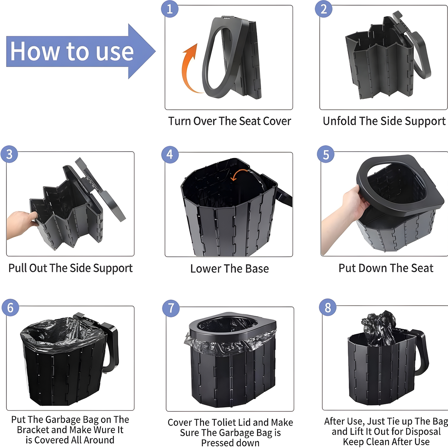 BetterGardens™ Foldable Camping Toilet