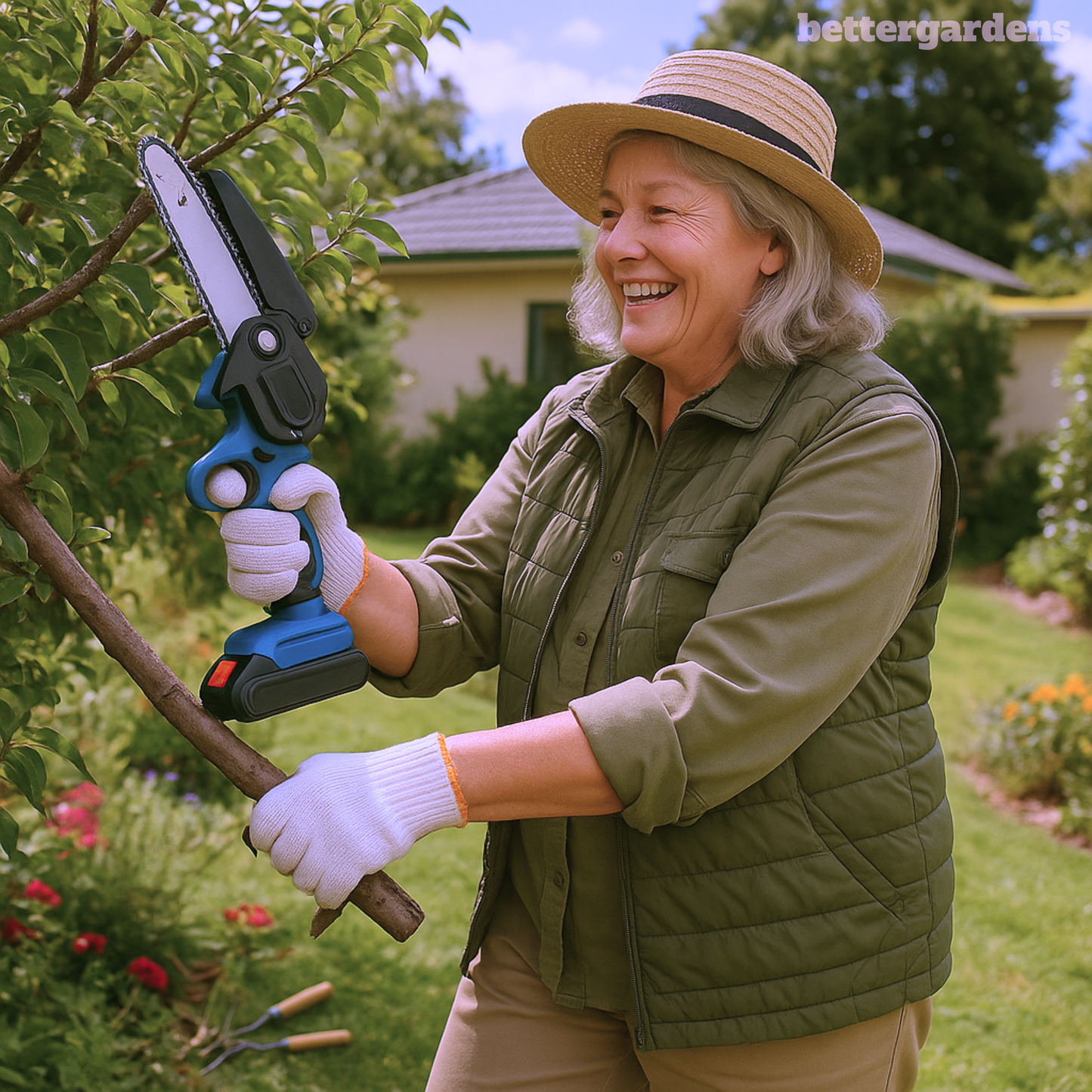 BetterGardens™ 6” Lightweight Mini Chainsaw Kit + 2 Free Batteries