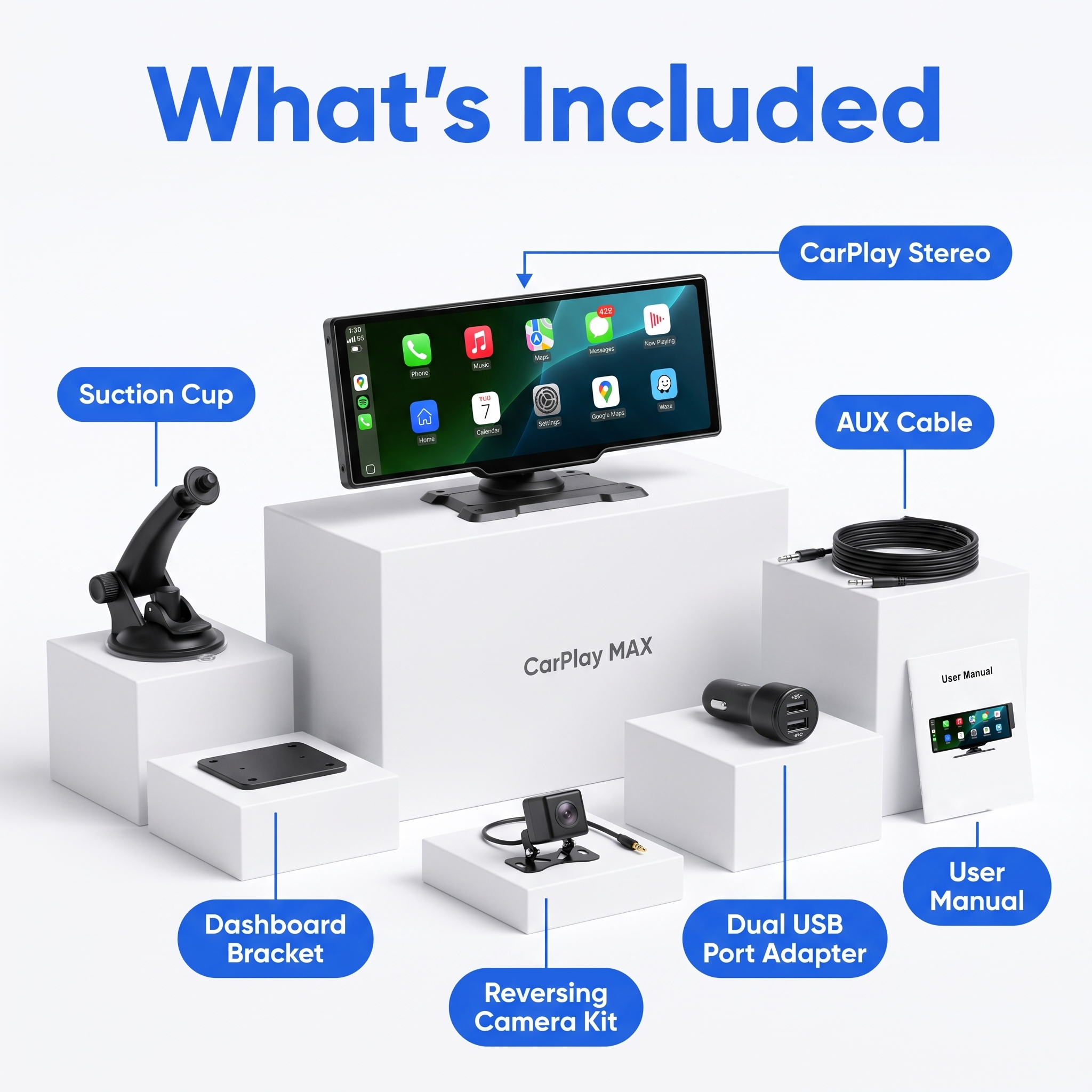 Everything included in the Better Gardens CarPlay Ultra Max kit