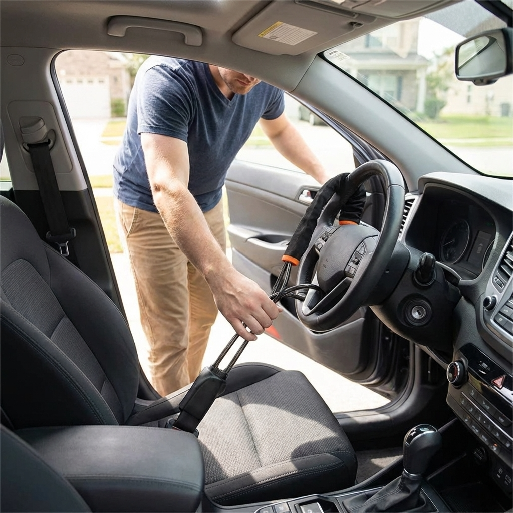 Better Gardens™ Steering Wheel Cable Lock