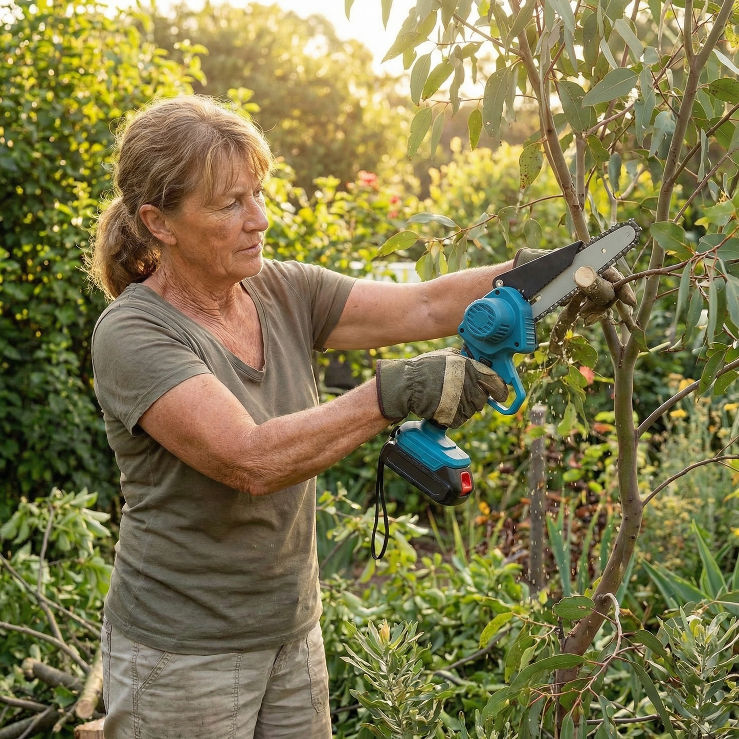 BetterGardens™ 6” Lightweight Mini Chainsaw Kit + 2 Free Batteries