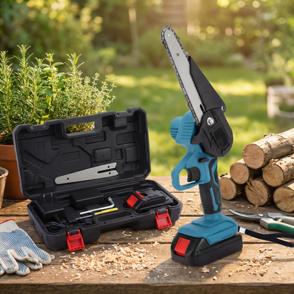 BetterGardens™ 6” Lightweight Mini Chainsaw Kit + 2 Free Batteries