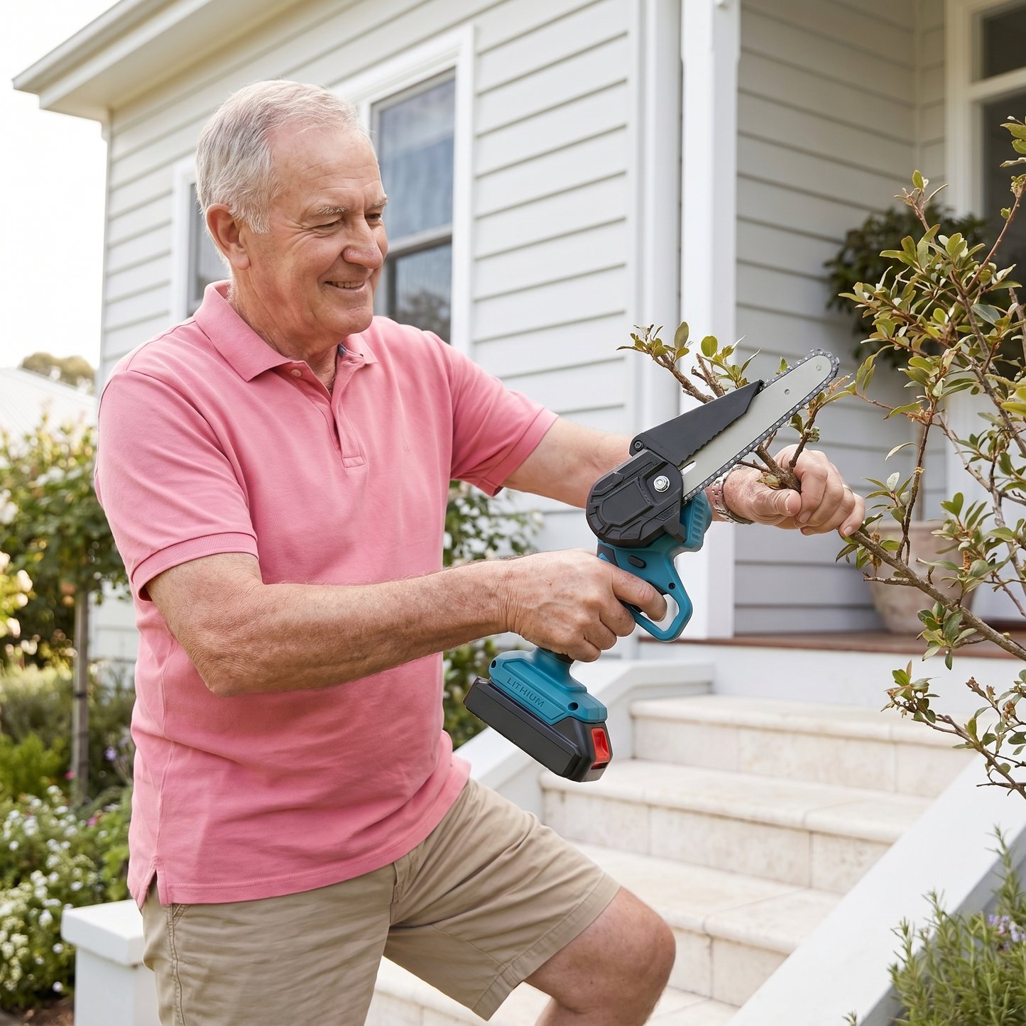 BetterGardens™ 6” Lightweight Mini Chainsaw Kit + 2 Free Batteries